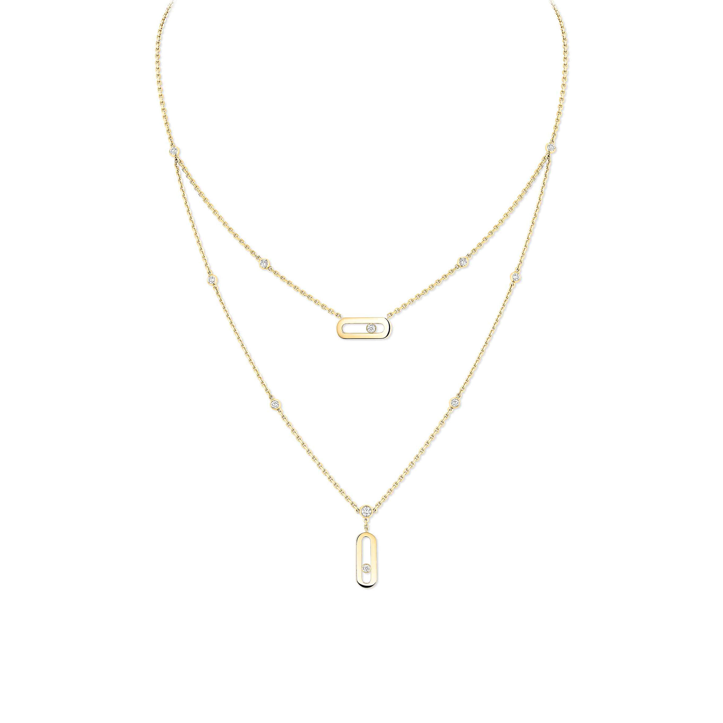 MESSIKA MOVE UNO TWO-ROW NECKLACE YELLOW GOLD DIAMOND NECKLACE 08852-YG